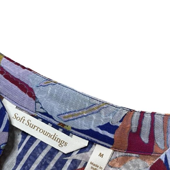 SOFT SURROUNDINGS Sheer Tory Tunic Shirt Size Medium - Picture 8 of 9